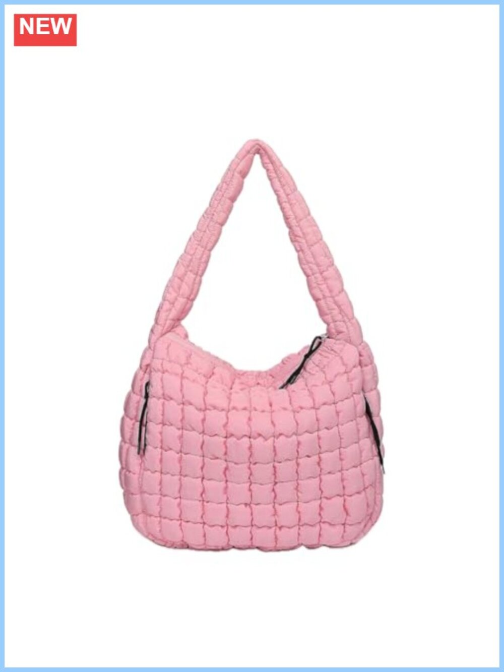 Large Quilted Puffer Hobo Bag Nylon Crossbody Tote Lightweight